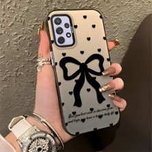 HONTINGA Samsung Galaxy A72 ile Uyumlu Kılıfı Silikon Kenar Sert Arka Düşüme Önleyici Basitlik Anti Düşme Kamera Korumali Papyon Desen Telefon Kılıfı Kadın ve Erkek Için Uygundur K1-0713