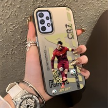 HONTINGA Samsung Galaxy A72 ile Uyumlu Kılıfı Silikon Kenar Sert Arka Düşüme Önleyici Basitlik Anti Düşme Kamera Korumali Cr7 Desen Telefon Kılıfı Kadın ve Erkek Için Uygundur K1-0712
