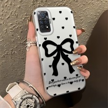HONTINGA Xiaomi Redmi Note 12 Pro 4g ile Uyumlu Kılıfı Silikon Kenar Sert Arka Düşüme Önleyici Basitlik Anti Düşme Kamera Korumali Papyon Desen Telefon Kılıfı Kadın ve Erkek Için Uygundur K1-0713