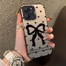 HONTINGA Xiaomi Redmi 12 ile Uyumlu Kılıfı Silikon Kenar Sert Arka Düşüme Önleyici Basitlik Anti Düşme Kamera Korumali Papyon Desen Telefon Kılıfı Kadın ve Erkek Için Uygundur K1-0713