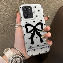HONTINGA Xiaomi Redmi 12 ile Uyumlu Kılıfı Silikon Kenar Sert Arka Düşüme Önleyici Basitlik Anti Düşme Kamera Korumali Papyon Desen Telefon Kılıfı Kadın ve Erkek Için Uygundur K1-0713