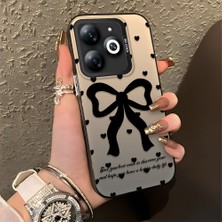 HONTINGA Tecno Spark 20 ile Uyumlu Kılıfı Silikon Kenar Sert Arka Düşüme Önleyici Basitlik Anti Düşme Kamera Korumali Papyon Desen Telefon Kılıfı Kadın ve Erkek Için Uygundur K1-0713