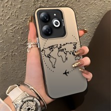 HONTINGA Infinix Smart 8 Pro ile Uyumlu Kılıfı Silikon Kenar Sert Arka Düşüme Önleyici Basitlik Anti Düşme Kamera Korumali Uçuş Desen Telefon Kılıfı Kadın ve Erkek Için Uygundur K1-0714