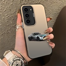 HONTINGA Samsung Galaxy S23 ile Uyumlu Kılıfı Silikon Kenar Sert Arka Düşüme Önleyici Basitlik Anti Düşme Kamera Korumali Mercedes Desen Telefon Kılıfı Kadın ve Erkek Için Uygundur K1-0716