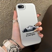 HONTINGA iPhone Se 2020 ile Uyumlu Kılıfı Silikon Kenar Sert Arka Düşüme Önleyici Basitlik Anti Düşme Kamera Korumali Mercedes Desen Telefon Kılıfı Kadın ve Erkek Için Uygundur K1-0716