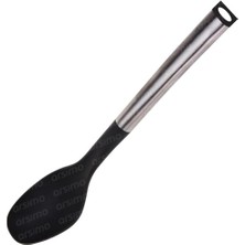 Delixa Metal Saplı Servis Yemek Kaşığı | Metal Saplı Yanmaz Yapışmaz Servis Yemek Kaşığı 34 cm