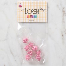 Norino Loren Crafts 8 Li Şeffaf Pembe Bebek Arabası Düğme