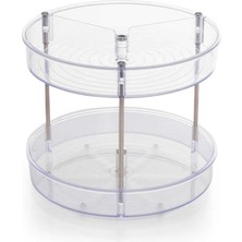 Hype Store M-E64-16 Elpida Iki Katlı Döner Raf, 20 x 23 Cm, Şeffaf