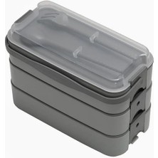 Hepta Collection Orret Home 1260 ml 3 Katlı 6 Bölmeli Bpa'sız Pp Plastik Sefer Taşıma ve Beslenme Çantası, Kilitli Be