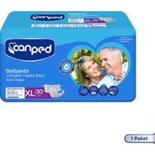 Canped 30 Adetli Ekstra Büyük Belbantlı Hasta Bezi 120-160 cm Bel Ölçüsü için Yumuşak ve Nefes Alır
