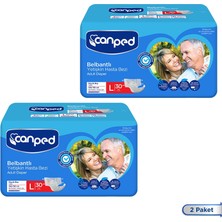 Canped Belbantlı Yetişkin Hasta Bezi Large 30 Adet 2'li Set