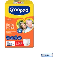 Canped Emici Külot Large 30'lu Paket Nefes Alan Tasarım ile Güçlü Emicilik Sağlayan Hasta Bezi