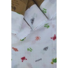 Hype Store Blessme Müslin Örtü Battaniye Kundak Havlu Emzirme Örtüsü, Müslin BEZ,%100 Pamuk (90X100 Cm) (Beyaz)