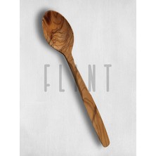 Hepta Collection Zeytin Ağacı El Yapımı Tahta Ahşap Kaşık Orta Mutfak Yemek Kaşığı 22 cm