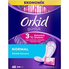 Orkid Günlük Ped 48 Ped (Tekli Paketlerde) Ekonomi Paketi ile Günlük Koruma Sağlar