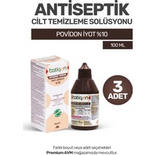 Batiqonix (3 Adet) 100 ml Povidon Iyot Çözeltisi %10 | Antiseptik Cilt Temizleme Solüsyonu | Batikon
