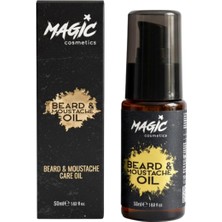 Hype Store Magic Cosmetics Sakal ve Bıyık Bakım Yağı 50 ml – Besleyici & Parlaklık Veren Formül – Güçlendirici