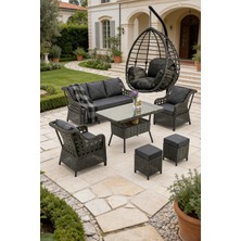 Lupa Eslem Rattan Bahçe Mobi̇lyasi 3+1+1 Puf ve Salincak Dahi̇l Masali Garanti̇li̇