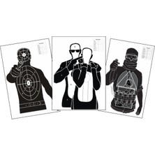 Sim Taktik Atış Karma Paket 102-103-104 (30 Adet) 64X90CM (Büyük Boy) Poligon Atış Hedef Kağıdı