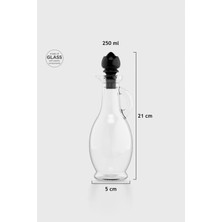 Renga Kibele 250 ml Siyah Kapaklı Cam Yağlık 151024