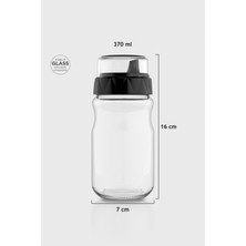 Renga Lexa 370 ml Siyah Kapaklı Cam Yağlık ve Sosluk 151072