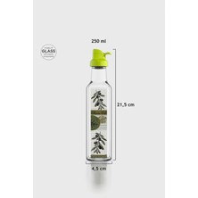 Renga Oslo Desenli 250 ml Yeşil Kapaklı Cam Yağlık 152005