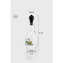 Renga Kibele Desenli 250 ml Siyah Kapaklı Cam Yağlık 152043