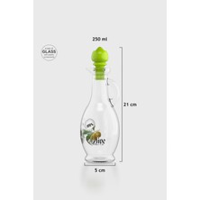 Renga Kibele Desenli 250 ml Yeşil Kapaklı Cam Yağlık 152043