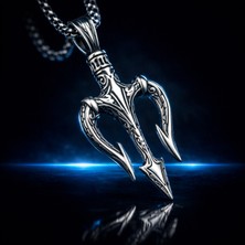Daisy Shop Daisyshop  Paslanmaz Çelik Neptune Trident Gladyatör Poseidon Mızrak Erkek Kolye