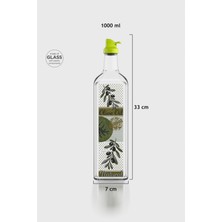 Renga Oslo Desenli 1000 ml Yeşil Kapaklı Cam Yağlık 152063