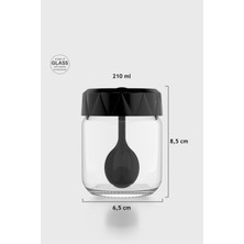 Renga Lexa 210 ml Kaşıklı Cam Baharatlık 161019 Siyah