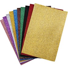 Hobialem A4 Simli Eva 10 Renk 20x30 cm Yapışkansız Çocuklar İçin El Becerileri Geliştirici Malzeme