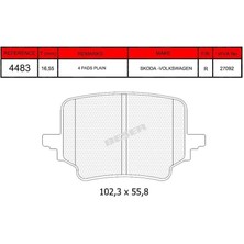 Bsr Arka Fren Balatası Cupra Terramar Skoda Kodiaq/superb Vw Passat Estate/variant/tayron/tiguan 09/20 2