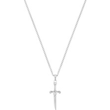 Gümüş Kaplama Çelik Kırık Kılıç Kolye