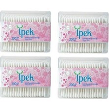 İpek Kulak Çubuğu 200'lü x 4 Adet Beyaz Renk Hassas Kullanım İçin Özel Tasarım