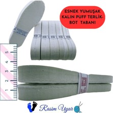 Özgürce 5 Çift Beyaz Deri Puff Terlik Tabanı, 3 Katmanlı, Delikli, Rahat ve Şık