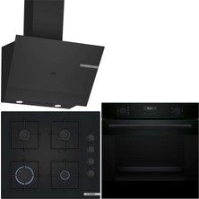 Bosch Siyah 3 Lü Ankastre Set 444 ( HUA717BA0T - POP6C6P30O - DWK67PJ60T ) - Buhar Destekli