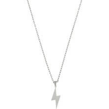 Gümüş Kaplama Çelik Şimşek Kolye