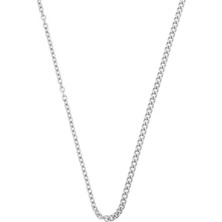 Gümüş Kaplama Çelik Curb Cable Zincir Kolye