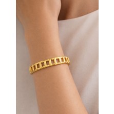 Kızılay Kuyumcusu 22 Ayar Altın Dikdörtgen T Model Kelepçe Bilezik 17.96 gr KLP2151