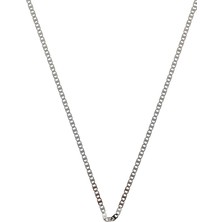 Gümüş Kaplama Çelik Bar Zincir Kolye