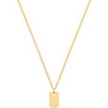 Altın Kaplama Çelik Ufak Plaka Kolye