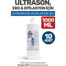 Aquamed (10 Adet) Aqua 1000 ml Ultrason Ekg ve Epilasyon Jeli | Cilt Dostu, Kokusuz, Hipoalerjenik