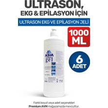 Aquamed (6 Adet) Aqua 1000 ml Ultrason Ekg ve Epilasyon Jeli | Cilt Dostu, Kokusuz, Hipoalerjenik