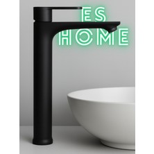 Siyah Çanak Lavabo Bataryası Premium Seri Mat Siyah Sabit Banyo Bataryası