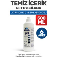 Aquamed (6 Adet) Aqua 500 ml Ultrason Ekg ve Epilasyon Jeli | Cilt Dostu, Kokusuz, Hipoalerjenik