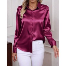 Stelol Kadın Uzun Kollu Saten Gömlek