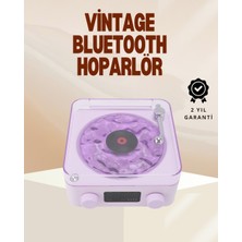 İlk El Grup Ieg™ Retro Pikap Hoparlör – Şarjlı Kablosuz Projektör ve Gece Lambası