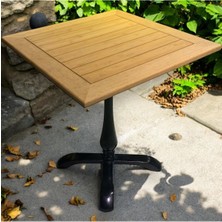 Mobilyacın Cafe Masa Bambu  Ahşap Yemek Masası Damla Ayak 80X80