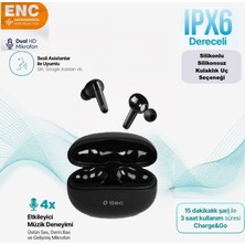 Ttec Bluetooth Kulaklık Siyah Tws Airbeat Switch Kablosuz Kulaklık Enc Silikonlu Silikonsuz Kullan